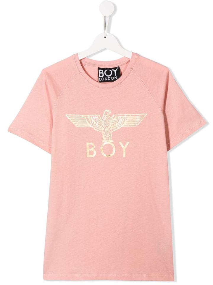 Boy London Kids Teen Eagle Logo Print T-shirt - Pink