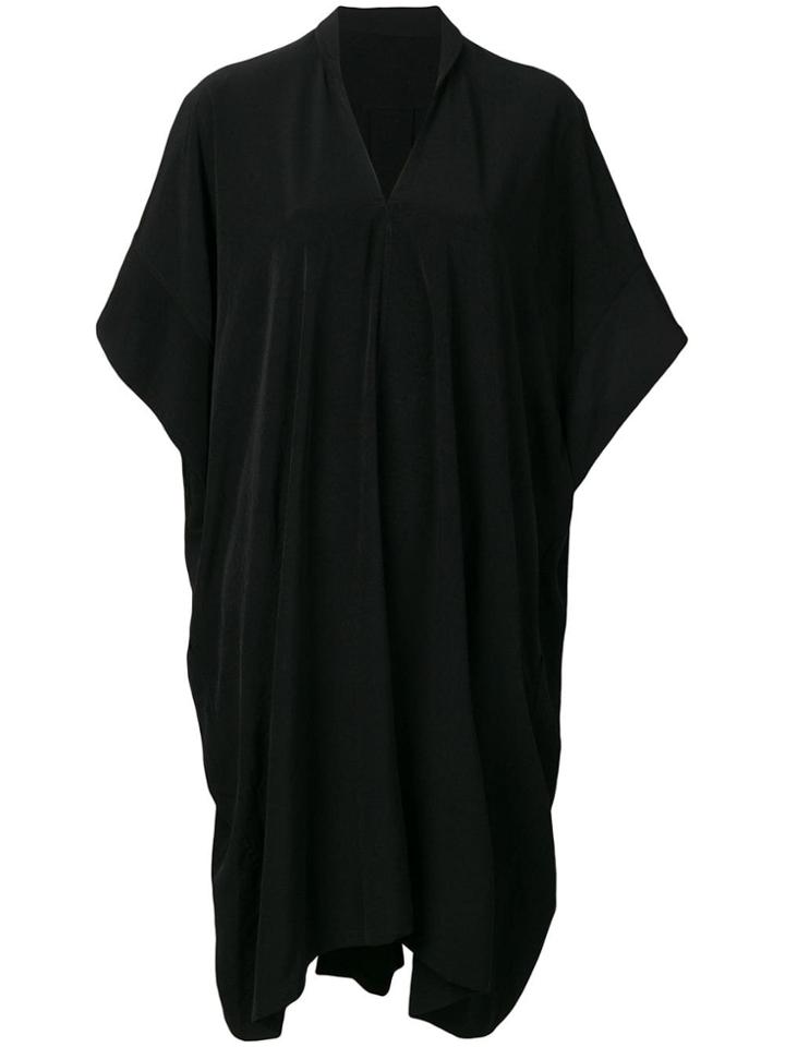 Y's Drape Shirt Dress - Black