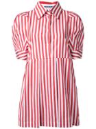 Mikio Sakabe Candy Stripe Shirt Dress, Women's, Size: Medium, Red, Cotton