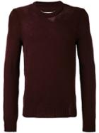 Distressed Knit Sweater - Men - Wool - Xl, Pink/purple, Wool, Maison Margiela