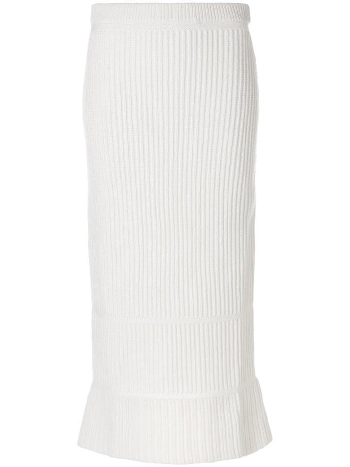 Ports 1961 Ribbed Pencil Skirt - White
