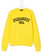 Dsquared2 Kids Logo Print Sweatshirt - Yellow & Orange