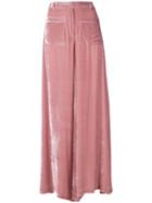 Vivetta - Flared Trousers - Women - Silk/viscose - 42, Pink/purple, Silk/viscose