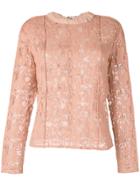 Chloé Logo Embroidered Blouse - Neutrals