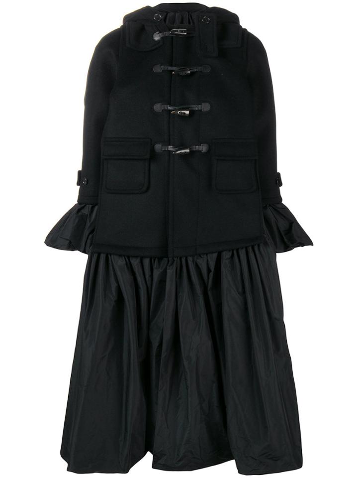 Comme Des Garçons Noir Kei Ninomiya Layered Effect Duffle Coat - Black