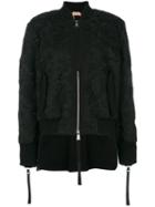 No21 - Lace Bomber Jacket - Women - Polyester/acetate/viscose/virgin Wool - 38, Black, Polyester/acetate/viscose/virgin Wool
