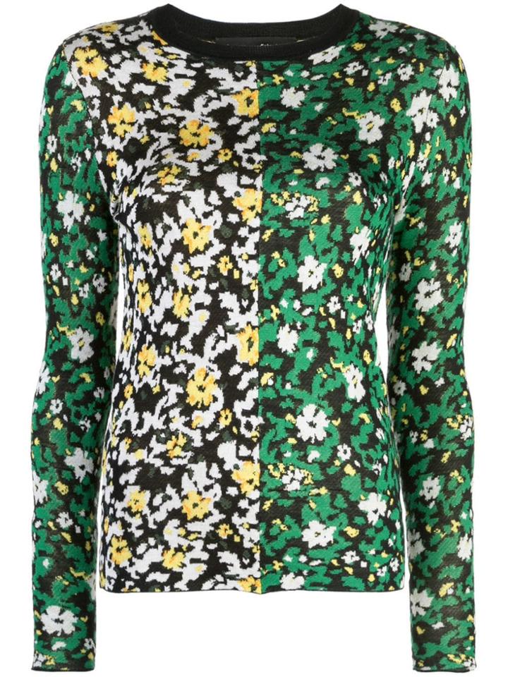 Proenza Schouler Silk Jacquard Floral Sweater - Black