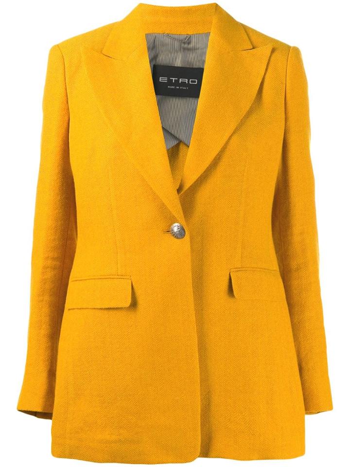 Etro V-neck Boxy Blazer - Yellow