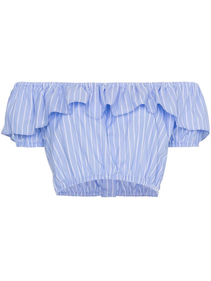 Miu Miu Off-shoulder Strap Cropped Top - Blue