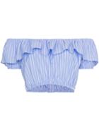 Miu Miu Off-shoulder Strap Cropped Top - Blue