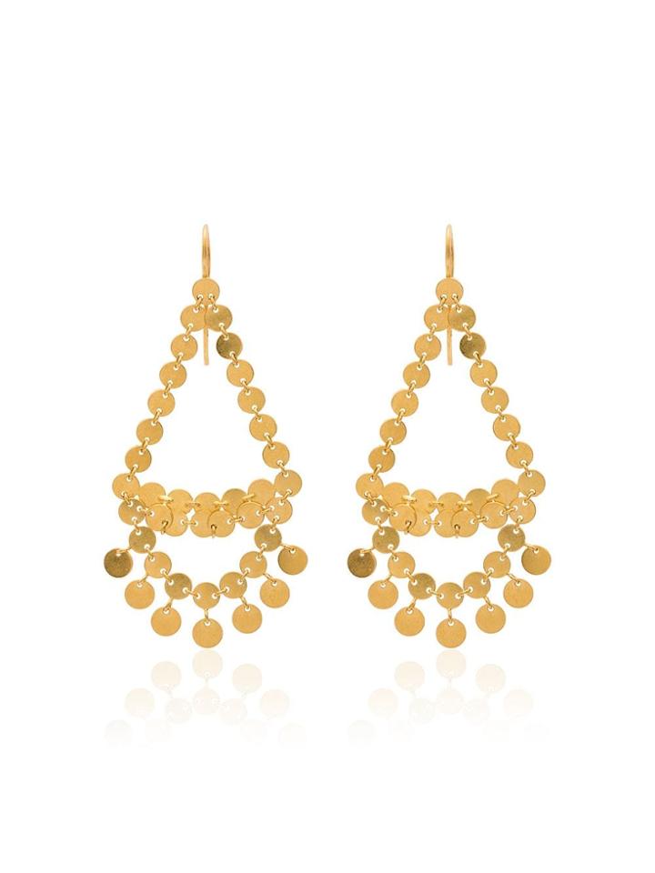 Marie Helene De Taillac Dancing Sequins Chandelier Earrings - Gold