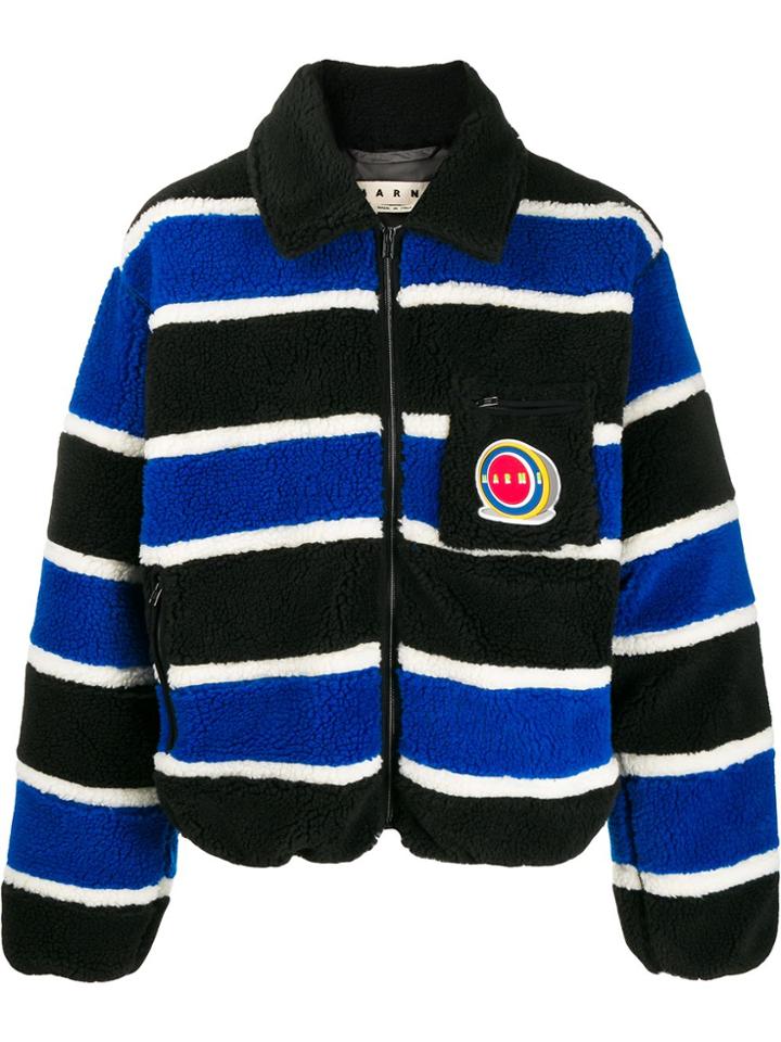 Marni Faux-fur Coat - Blue