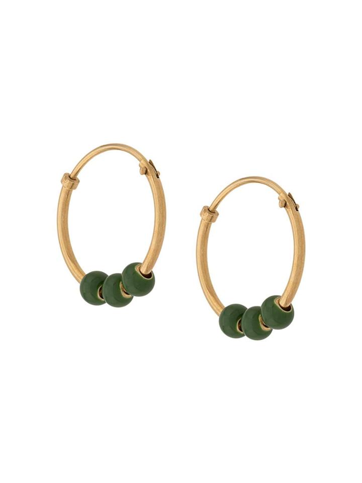 Bottega Veneta Beaded Hoop Earrings - Gold