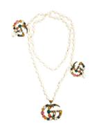 Gucci Gg Logo Necklace - White
