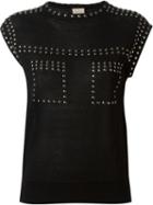 Laneus 'borchie' Top, Women's, Size: 38, Black, Cotton/aluminium