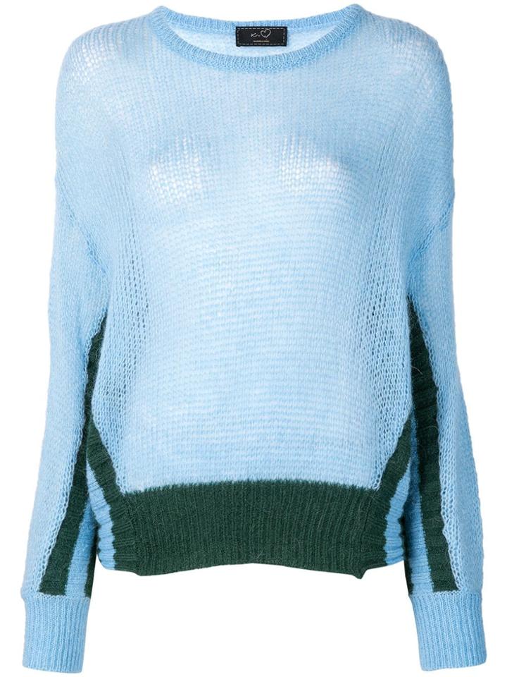 Ki6 Panelled Knit Jumper - Blue