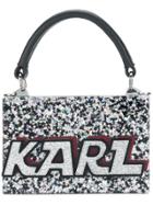 Karl Lagerfeld Glitter Minaudiere Handbag - Black