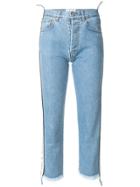 Forte Couture Side Band Cropped Jeans - Blue