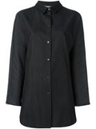 Dusan Cutaway Collar Shirt, Women's, Size: Large, Black, Virgin Wool