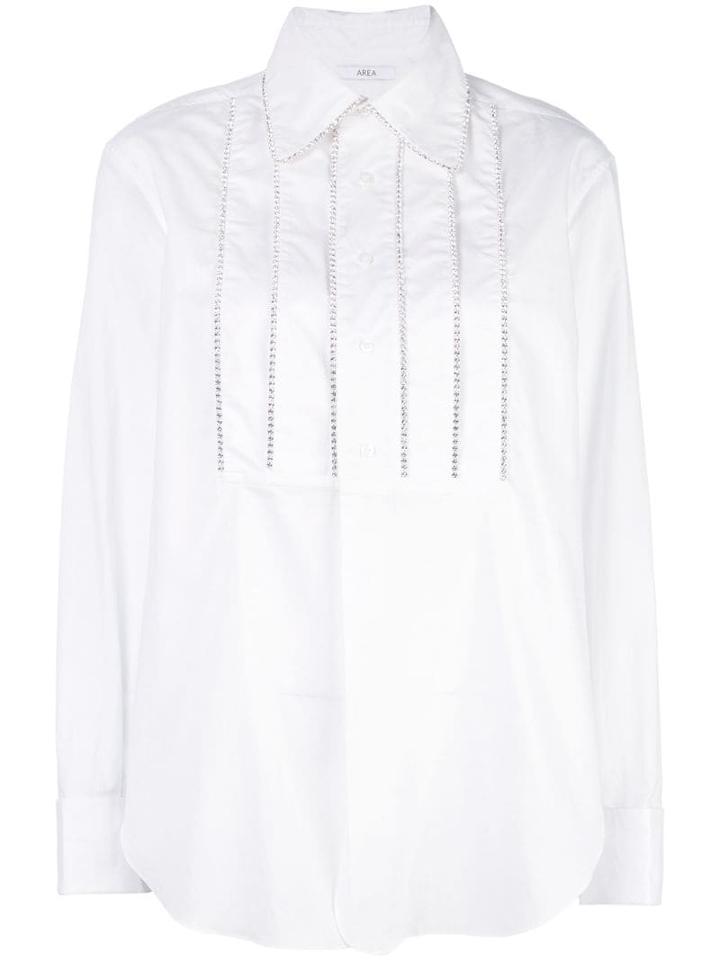 Area Crystal-embellished Long-sleeved Shirt - White