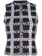 Versace Logo Printed Vest - Black