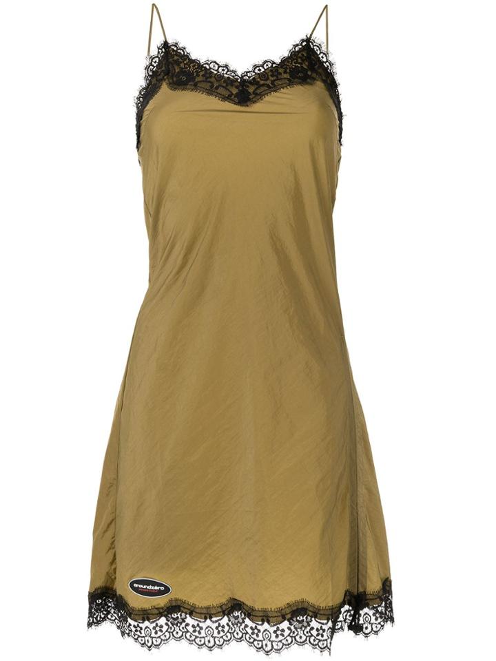 Ground Zero Lace Trim Slip Dress - Green