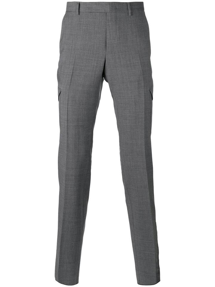 Z Zegna Tailored Trousers, Men's, Size: 50, Grey, Wool/acetate/viscose
