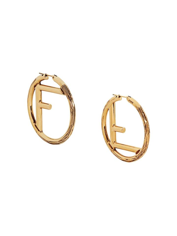 Fendi F Is Fendi Large Earrings - F192t-dark Burattato Gold