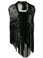 Almaz Fringed Shawl - Black