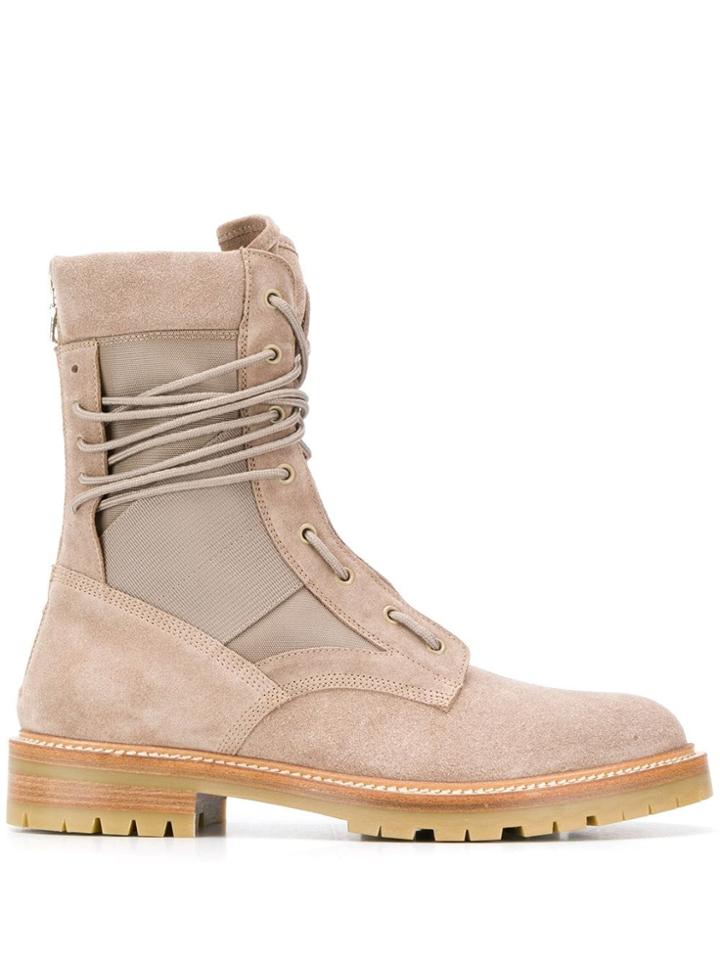 Amiri Lace Up Ankle Boots - Neutrals