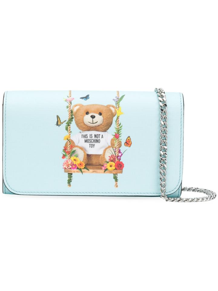 Moschino Teddy Floral Swing Clutch Bag - Blue
