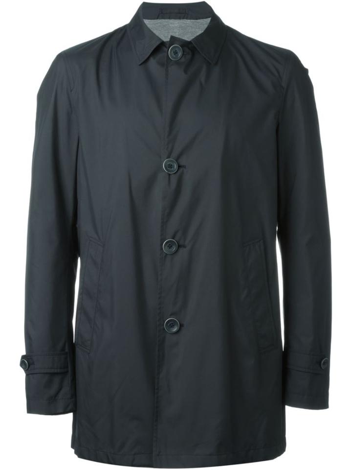Herno Single Breasted Coat, Men's, Size: 50, Black, Polyester/modal