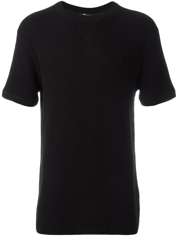 T By Alexander Wang Round Neck T-shirt, Men's, Size: Large, Black, Cotton