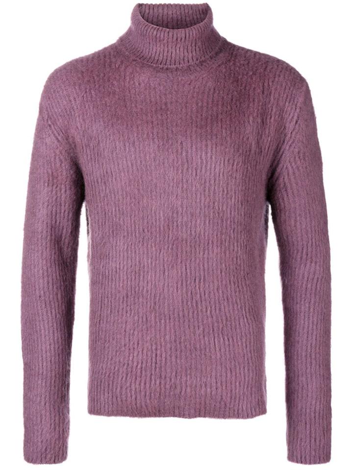 Paura Roll-neck Fitted Sweater - Purple