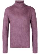 Paura Roll-neck Fitted Sweater - Purple