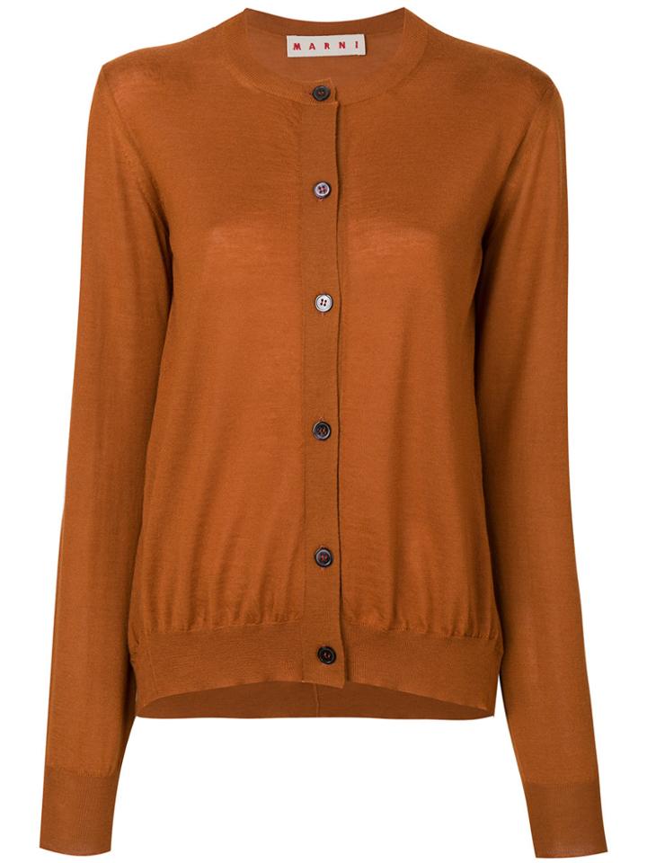 Marni Fine Knit Cashmere Cardigan - Yellow & Orange