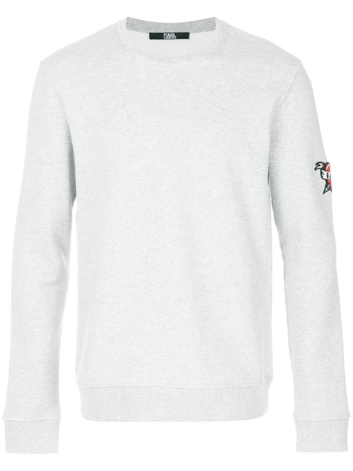 Karl Lagerfeld Captain Karl Patch Sweatshirt - Grey
