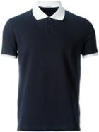 Moncler Contrast Collar Polo Shirt, Men's, Size: L, Blue, Cotton