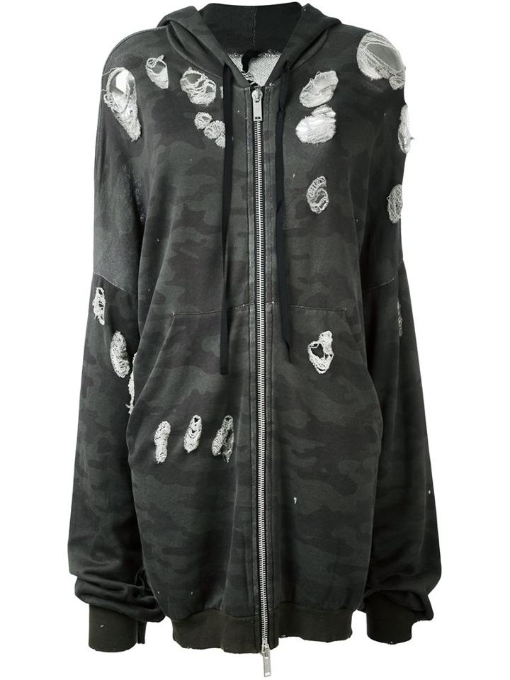 Unravel Distressed Zipped Hoodie