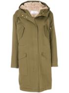 Closed Faux Fur Lined Parka - Green