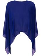 Max Mara Sheer Cape Blouse - Blue