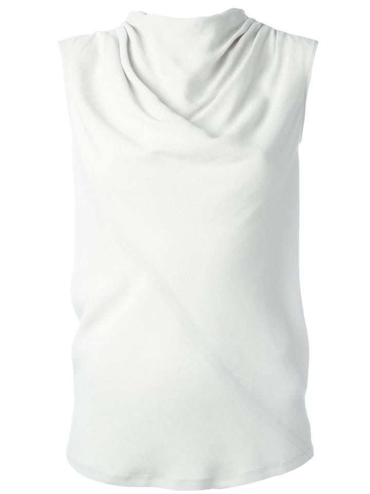 Rick Owens Draped Collar Top, Women's, Size: 42, Grey, Viscose