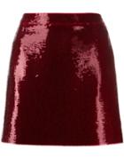 Saint Laurent Sequinned Mini Skirt - Red