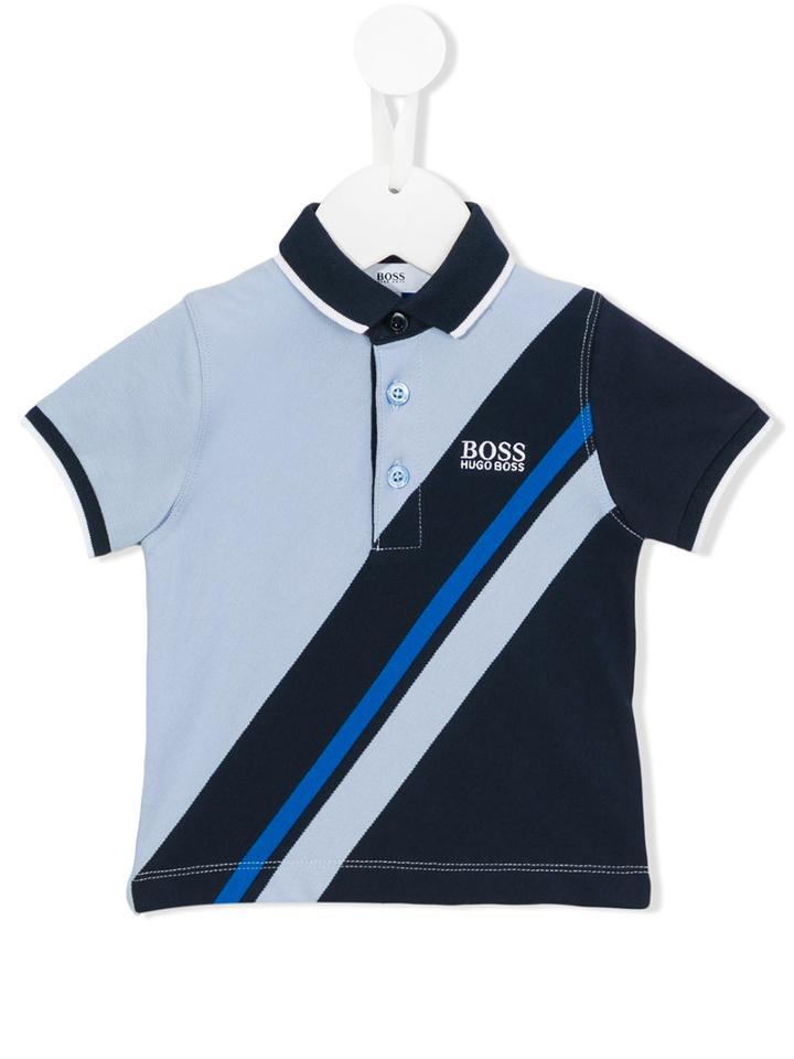 Boss Kids - Striped Polo Shirt - Kids - Cotton/spandex/elastane - 6 Mth, Infant Boy's, Blue