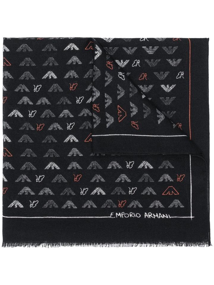 Emporio Armani Logo Scarf - Black
