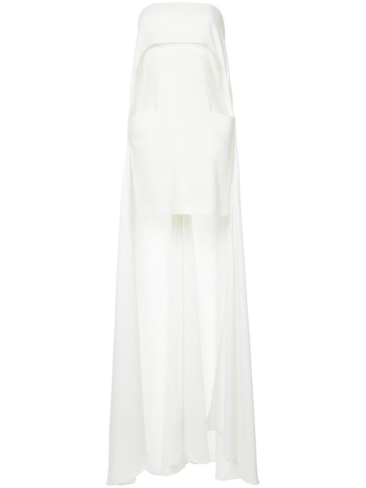 Isabel Sanchis Flyaway-train Fitted Dress - White