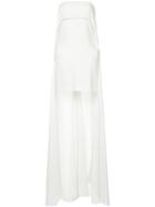 Isabel Sanchis Flyaway-train Fitted Dress - White