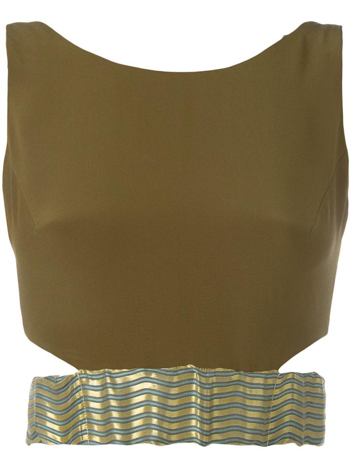 Zeus+dione - Arete Crop Top - Women - Silk - 36, Green, Silk