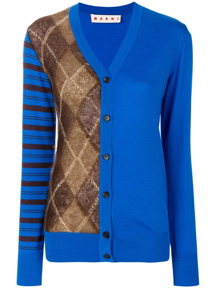 Marni Asymmetric Cardigan - Blue