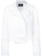 Yang Li - Cropped Jacket - Women - Polyester - 42, White, Polyester